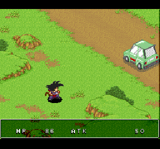 Screenshot Thumbnail / Media File 1 for Dragon Ball Z - Super Gokuu Den - Totsugeki Hen (Japan) [En by Kakkoii v0.313] (~Dragon Ball Z - The Legend of Goku 1) (Incomplete)